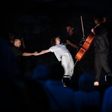 Naktiniame Chaimo Frenkelio vilos parke – šokio ir violončelių muzikos sintezė