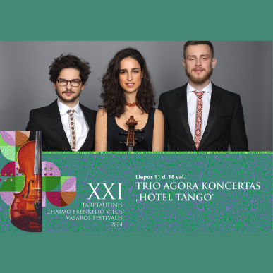 Ansamblio „Trio Agora“ koncerte – žymių tango kūrinių aranžuotės